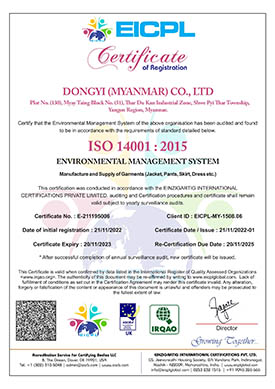 缅甸东一ISO14001环境认证